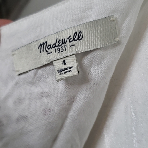 Madewell Skylight Eyelet Cotton White Dress Sz. 4 - Picture 6 of 8